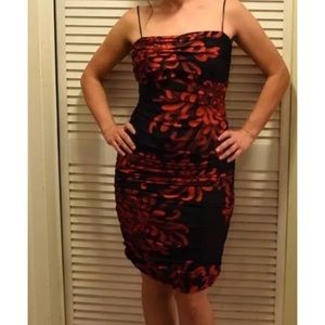 David Meister dress size small red black cocktail
